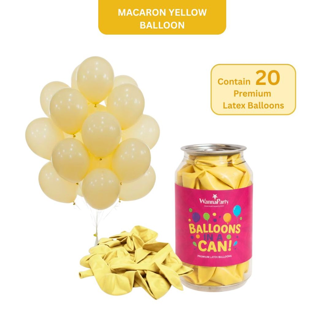 Macaron Pastel Yellow Premium Latex Balloons 10" - 20PC - Party and Festive Needs | Buy online on ZillyBuy