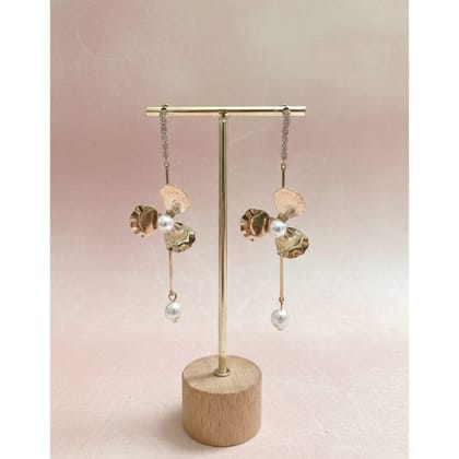 Earrings Gold-Toned Floral 