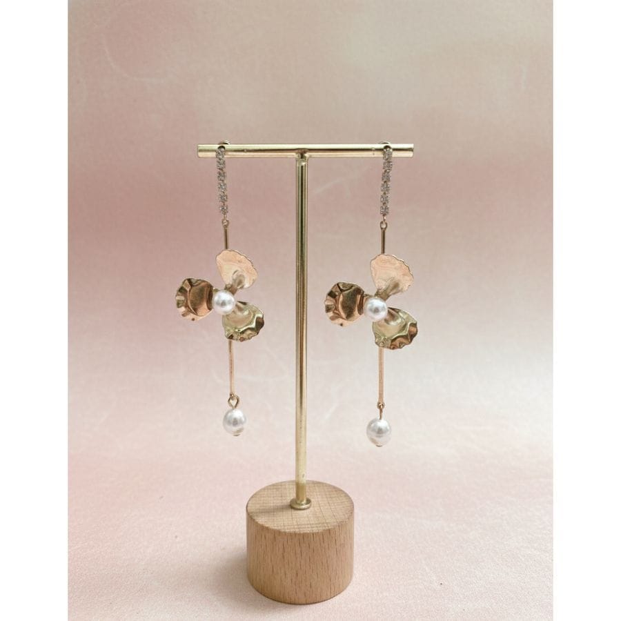 Earrings Gold-Toned Floral