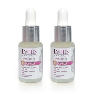Lotus Herbals Probrite Illuminating Radiance Face Oil  For Hydration Of Dull  Dry Skin  Probiotic 15Ml ( Pack Of 2)