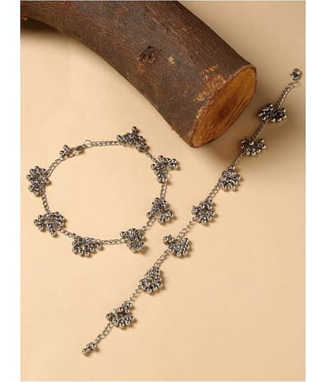 MEWOW TRENDS Black Anklets ( Pack of 2 )