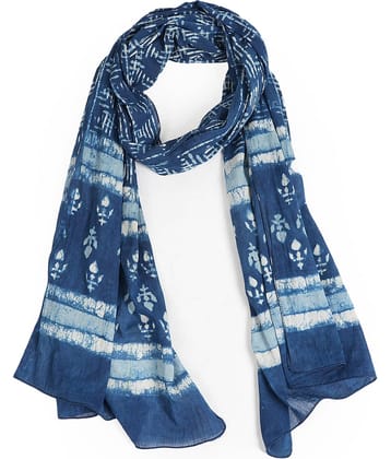 STYLE SHOES Blue Cotton Blend Women's Scarf ( Pack of 1 )