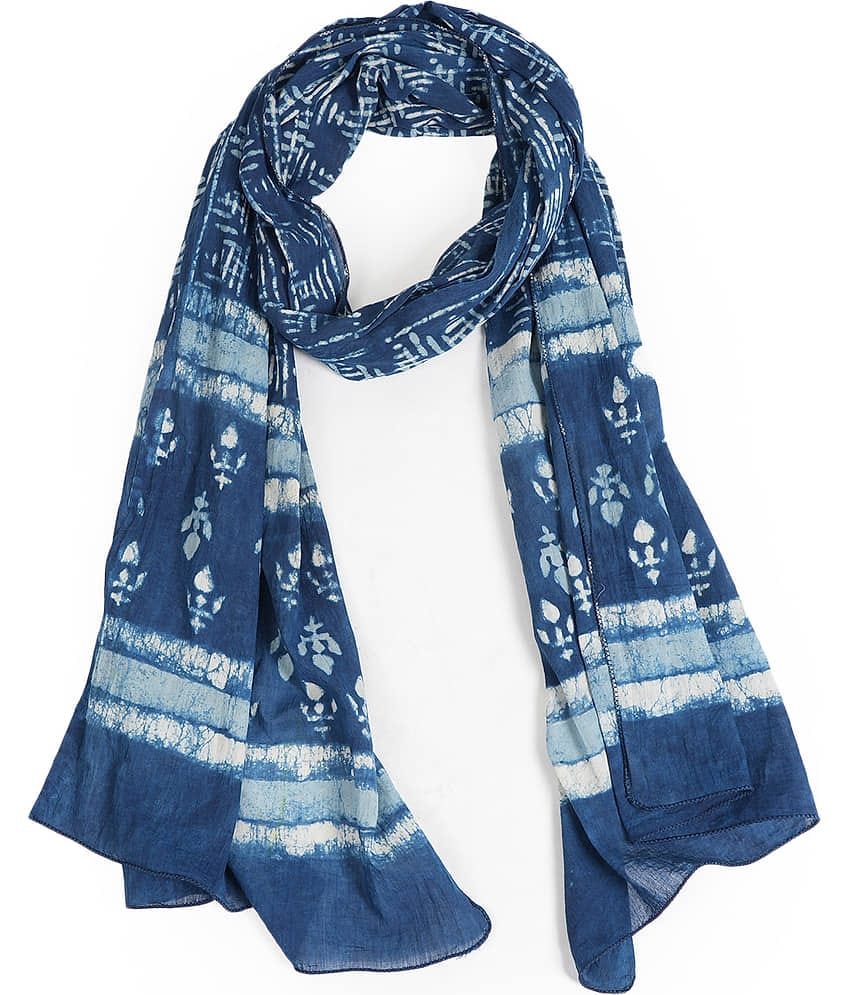 STYLE SHOES Blue Cotton Blend Women's Scarf ( Pack of 1 )
