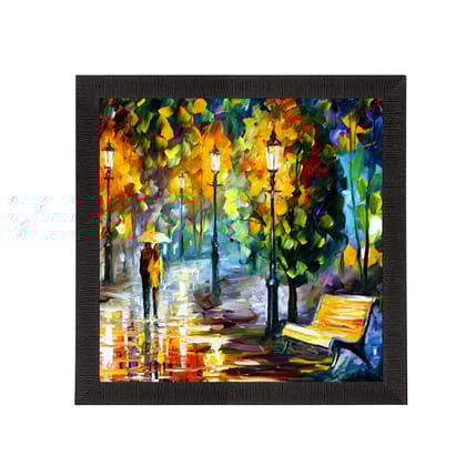 Beauty under Rain Satin Matt Texture UV Art Painting