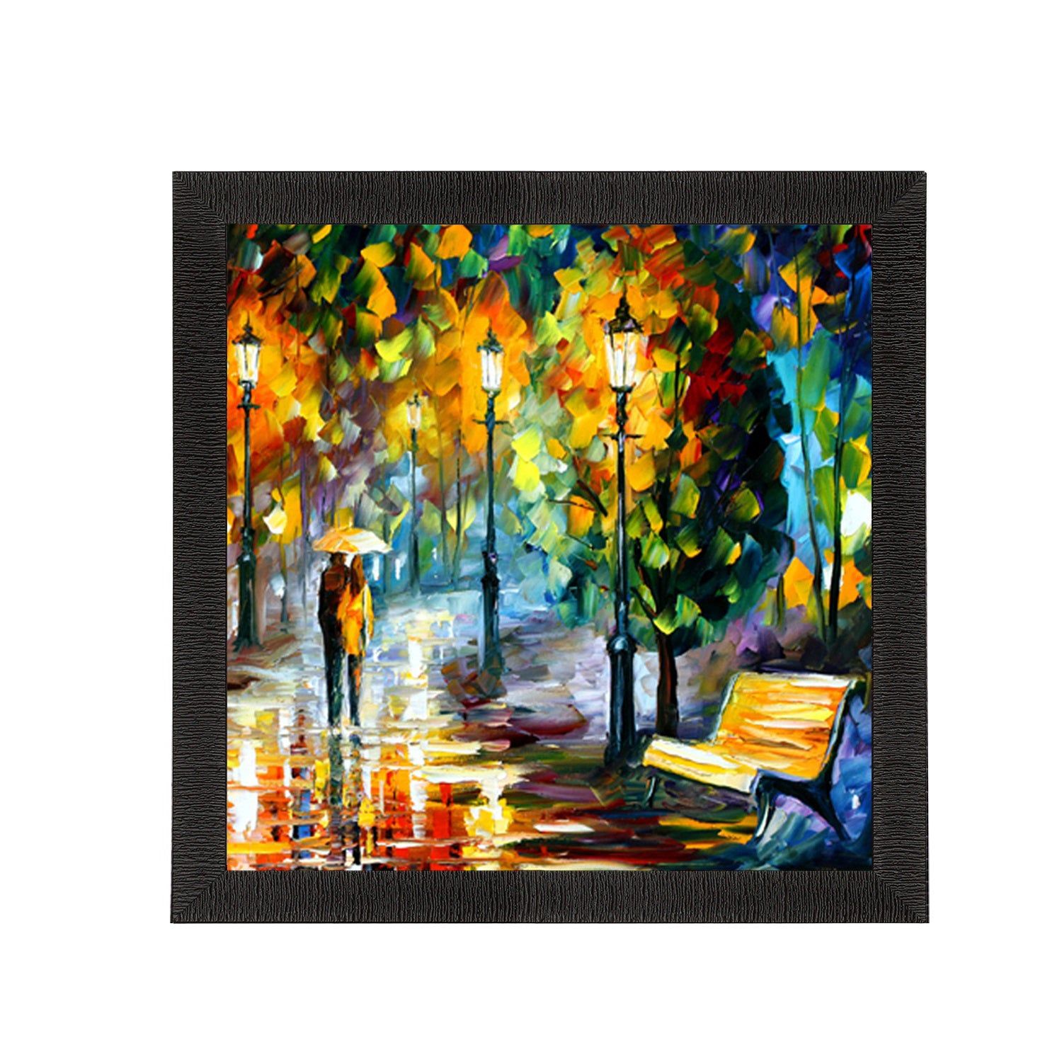 Beauty under Rain Satin Matt Texture UV Art Painting