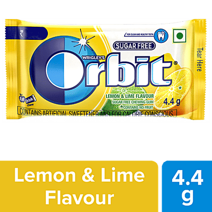 Orbit Sugar Free Chewing Gum - Lemon & Lime Flavour, 4.4 g Pouch 