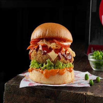 Honey Gochujang Veggie Burger (Its Spicy)