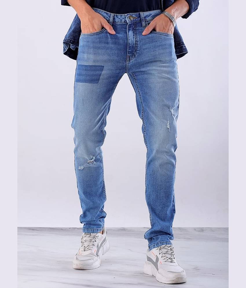 HARDSODA Slim Fit Distressed Men's Jeans - Blue ( Pack of 1 )