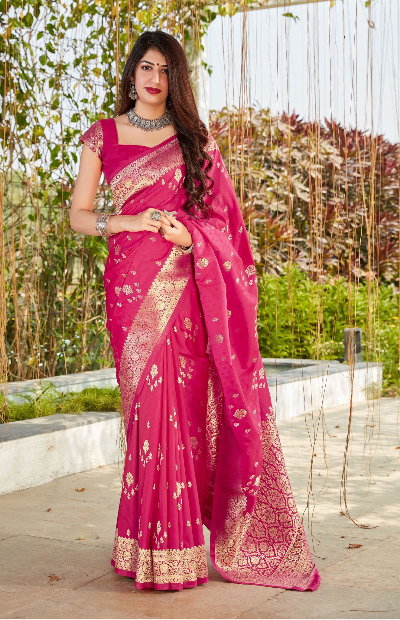 Pink Soft Banarasi Silk Woven Sarees