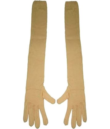 Tahiro Beige Cotton Sun Rays Protecting Full Length Gloves - Pack Of 1