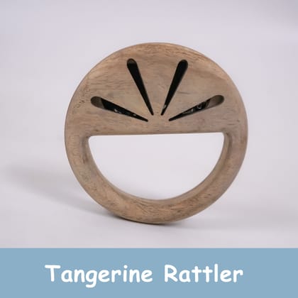 Tangerine Rattler – Neem Wood Sensory Toy