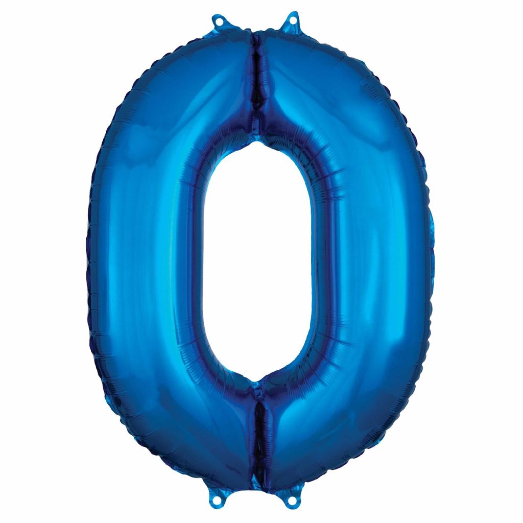 Large Shape No.0 Blue Balloon 26 - L26 - Party and Festive Needs | Buy online on ZillyBuy