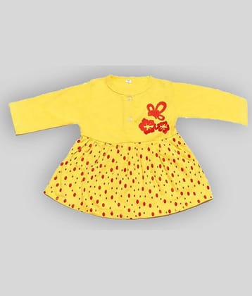 Babeezworld Baby Girls 100% Cotton Frocks ( Yellow )