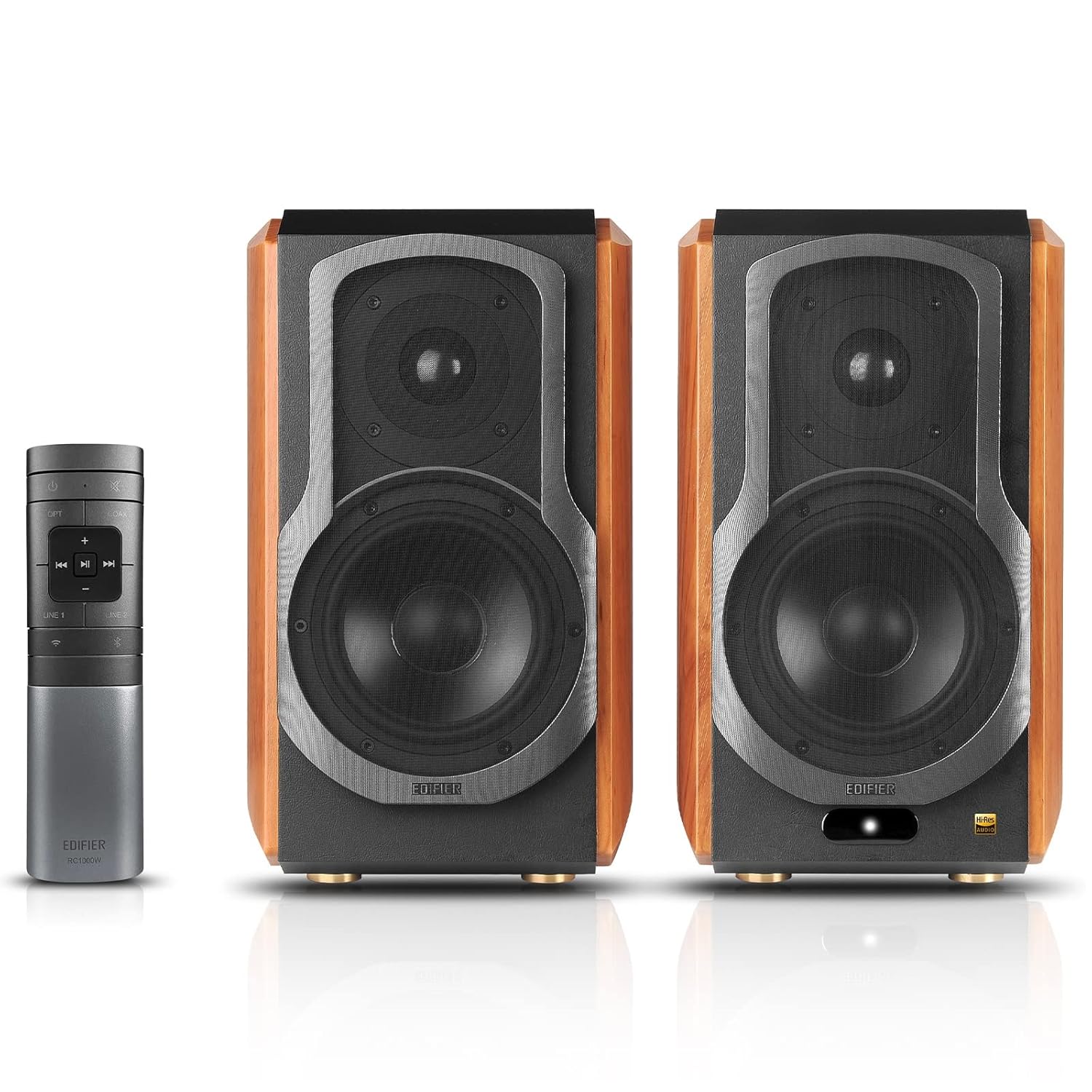 Edifier S1000W Wireless Hi-Fi Bookshelf Speaker - Brown