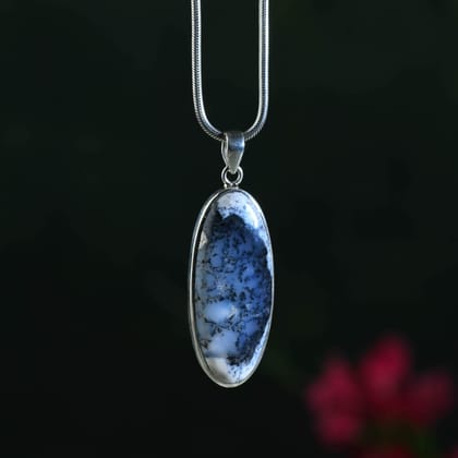 Dendrite Opal Silver Pendant
