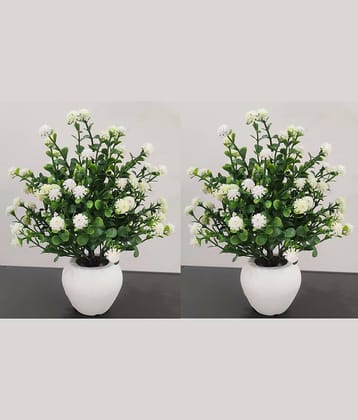 BAARIG - White Daisy Artificial Flower ( Pack of 2 )