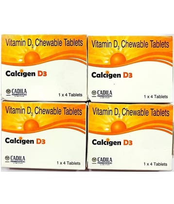 CALCIGEN D3 CHEWABLE TABLET ( PACK OF 4) Standard Oral Kit Pack of 4