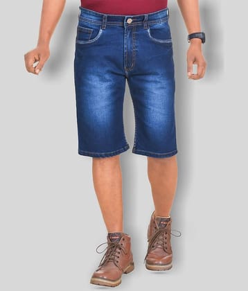 plounge - Blue Cotton Blend Men's Shorts ( Pack of 1 )