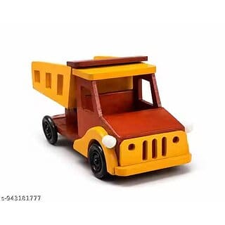 Vintage Handcrafted Wooden Dumper Truck Showpiece | Decorative Home & Office Desk Decor Item
