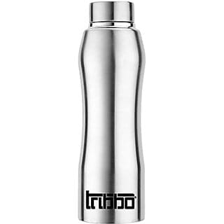 TRIBBO Stainless Steel Water Bottle 1 litre Water Bottles For Fridge School,Gym,Home,office,Boys   Girls Kids Leak Proof(SilverSIPPER CAP SET OF 1 1000 ML Model-Curve)