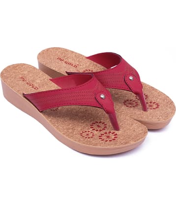 ASIAN Red Women's Leather Slipper