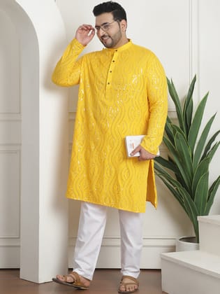 Men's Pure Cotton Designer Mustard Pyjama-44