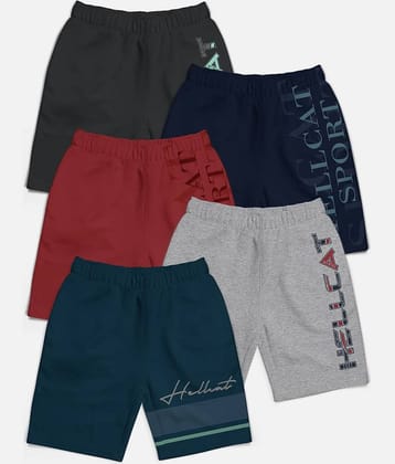 HELLCAT Pack of 5 Cotton Blend Shorts For Boys ( Multicolor )