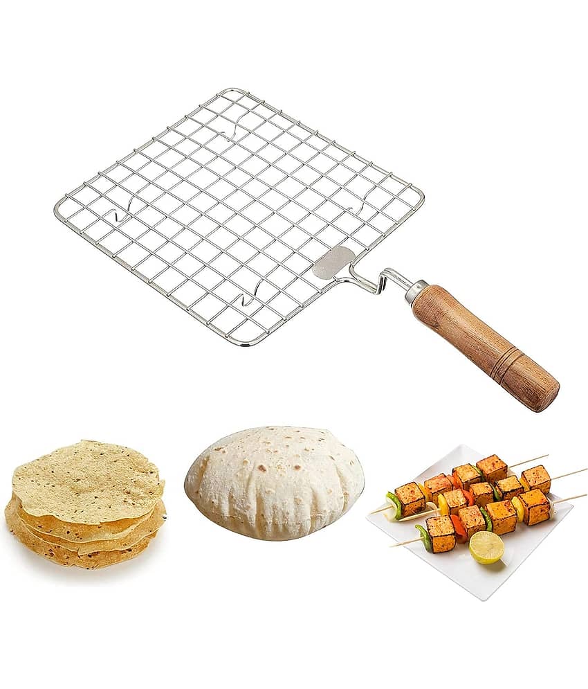 THRIFTKART Silver Stainless Steel 1PC 17cm Roti grille ( Set of 1 )