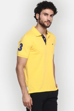 Men's Polo Collar T-Shirt - Aspen Gold-Small / Aspen Gold