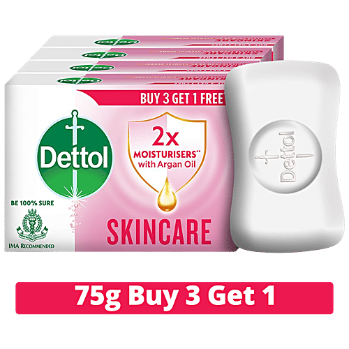 Dettol Skincare Pure Glycerine Soap,Protectio, 75G Buy 3 Get 1 Free