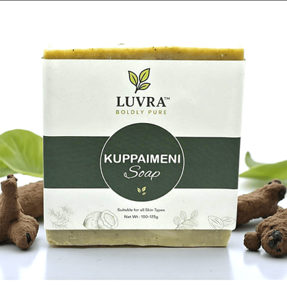 LUVRA Clear Skin Kuppaimeni Soap  100% Natural & Chemical-Free Anti-Acne & Detox Bar (100-125g)
