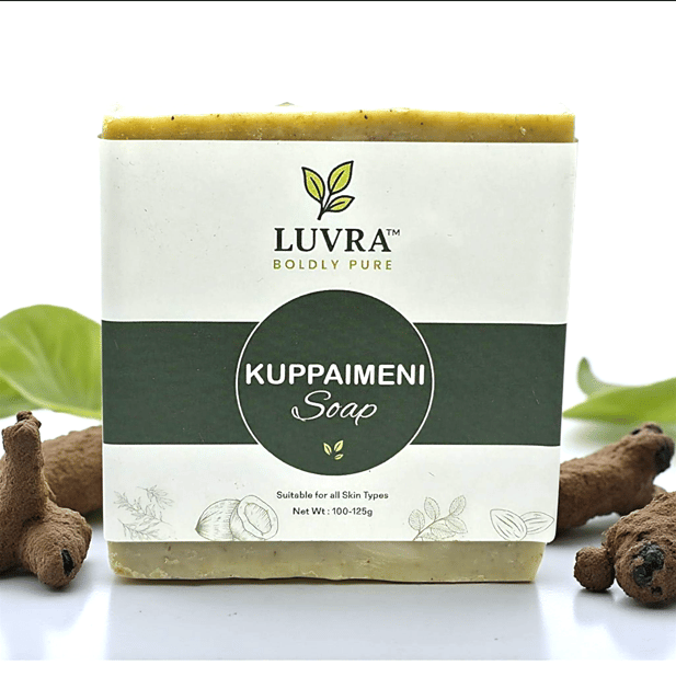 LUVRA Clear Skin Kuppaimeni Soap 100% Natural & Chemical-Free Anti-Acne & Detox Bar (100-125g)