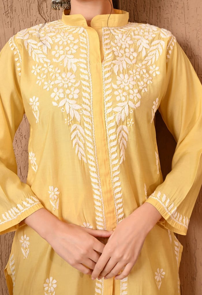 Roman Silk Chikankari Cord Set