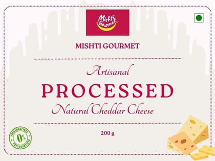 Mishti Gourmet Artisanal Processed Cheddar Cheese 200g