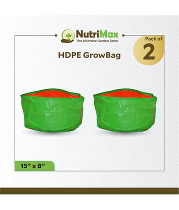 Nutrimax 200 GSM HDPE Grow Bags 15 inch x 8 inch Pack of 2 Outdoor Plant Bag