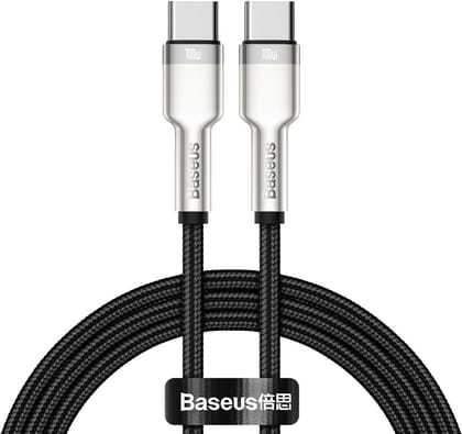 Baseus Cafule Metal Data cable USB Type C to Type C 100 W (20 V / 5 A) Power Delivery -CATJK-C01-1m / Black