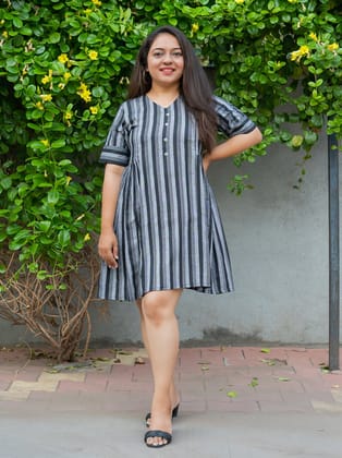 Night Sky Black Maternity Cotton Dress-S