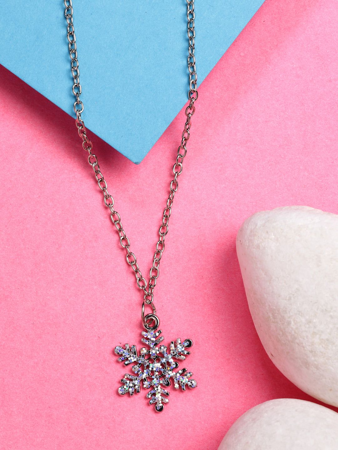 NVR Women's Silver-Plated Chain With Snowflake Pendant-Onesize / Silver / Alloy