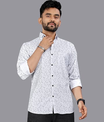 ADWYN PETER 100% Cotton Regular Fit Printed Full Sleeves Men's Casual Shirt - Light Blue ( Pack of 1 )