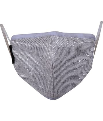 Anekaant - Silver Cotton Mask ( Pack of 3 )