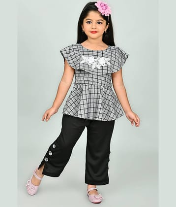 JCT DRESSES Pack of 1 Girls Crepe Tunic With Pants ( Grey )
