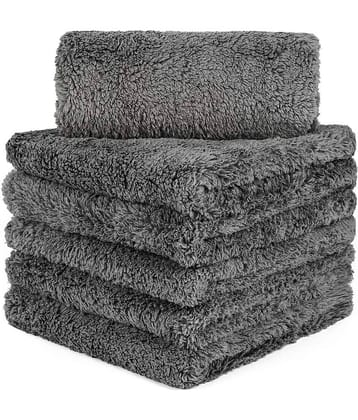 Auto Hub Grey 600 GSM Microfiber Cloth For Automobile ( Pack of 5 )