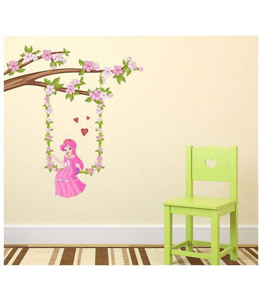 Wallzone Barbie Doll Cartoon Characters Sticker ( 100 x 90 cms )