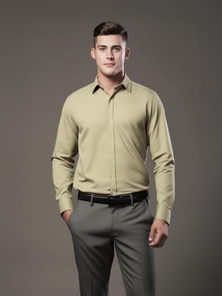 Cream Formal Concealed Stretch Shirt-CREAM / S