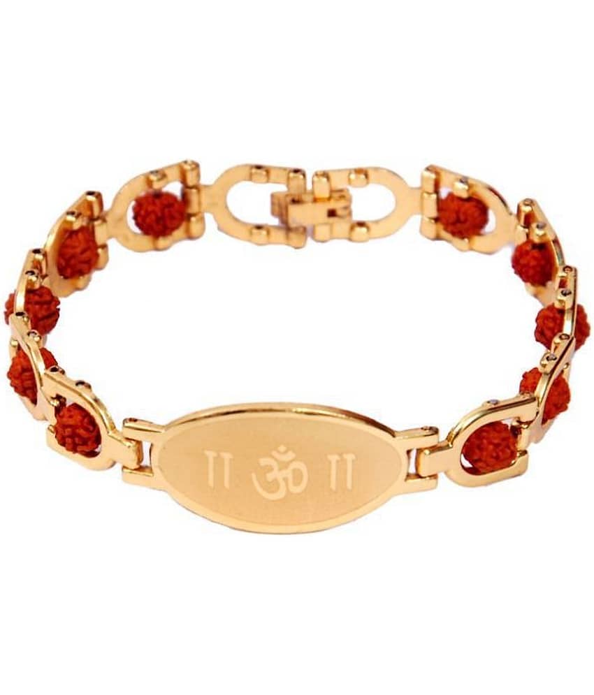 PAYSTORE Gold Plated Premium Traditional OM Rudraksha bracelet KADA