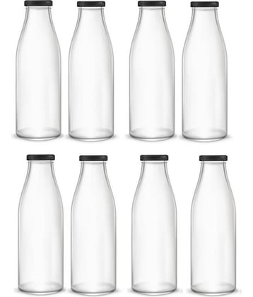 Somil Glass Water Bottle, White, Pack Of 8, 1000 ml
