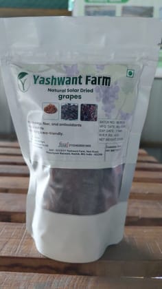 Yashwant Farm Natural Solar Dried Grapes (250g) | Rich in Antioxidants | Healthy Snacking