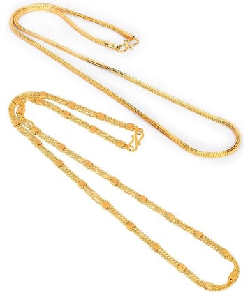 AanyaCentric Combo of 2 Gold Plated 22inches Long Fashion Chain
