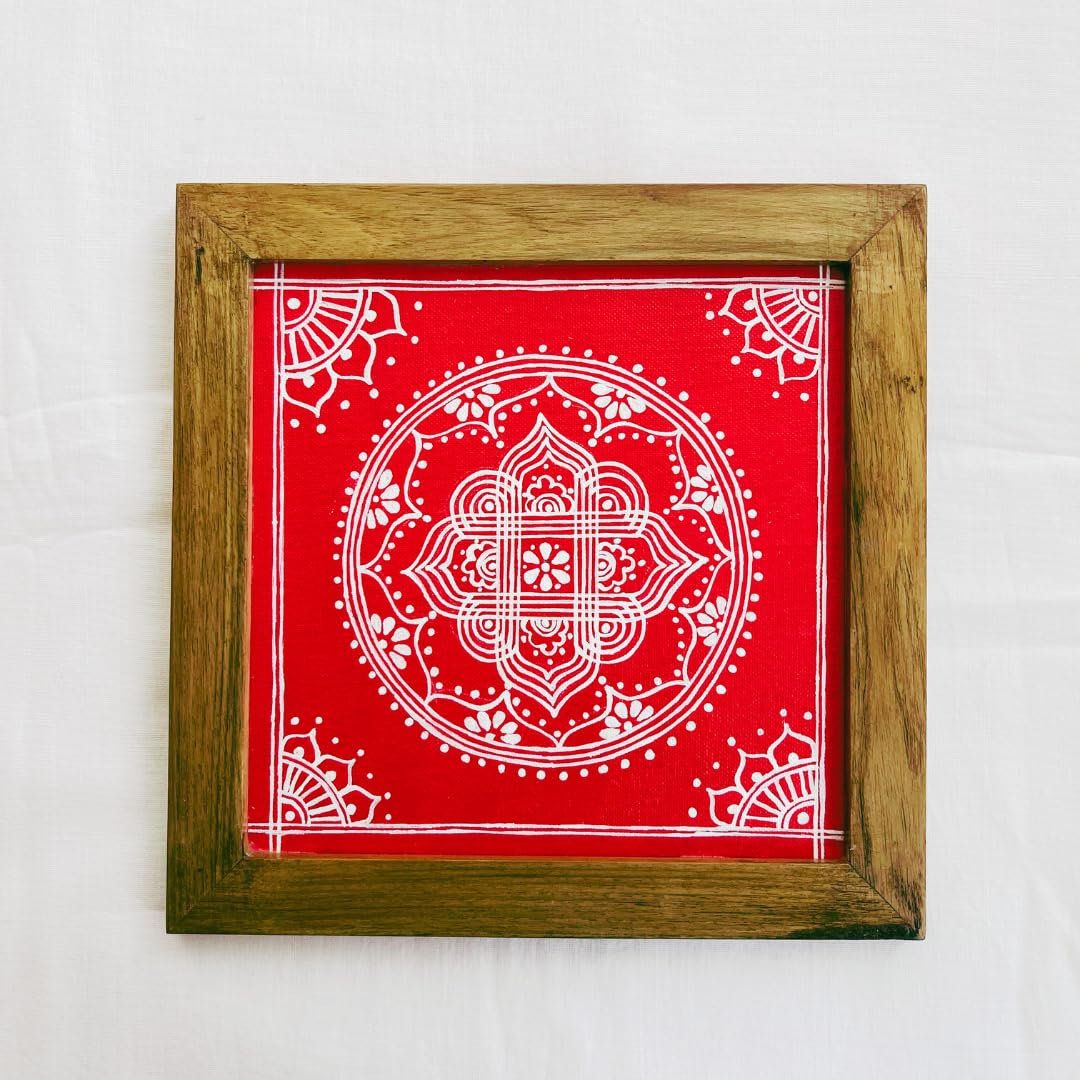 Himadri Emporium Premium Wall Hanging Sagunwood Aipan Art Frame