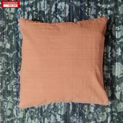 16" Orange Checkered Thick Cushion Cover-16 x 16 inches / Set of 1